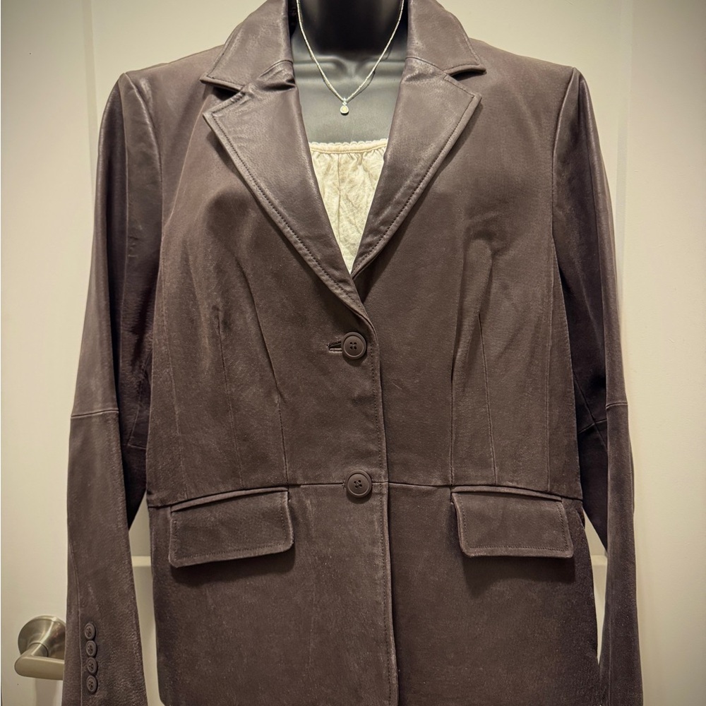 Liz Claiborne First Issue Brown Leather Jacket